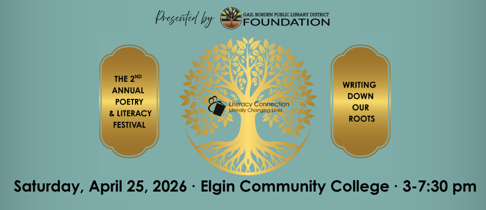 banner promoting literacy connetion's annual poetry contest